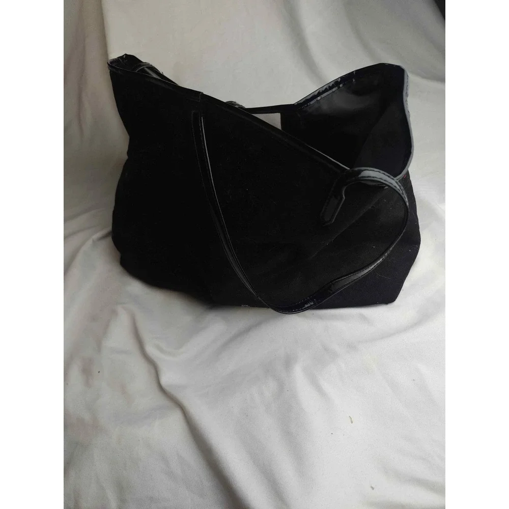 Victoria's Secret Black Canvas Clear Tote Bag with Tiger Print Pouch Set